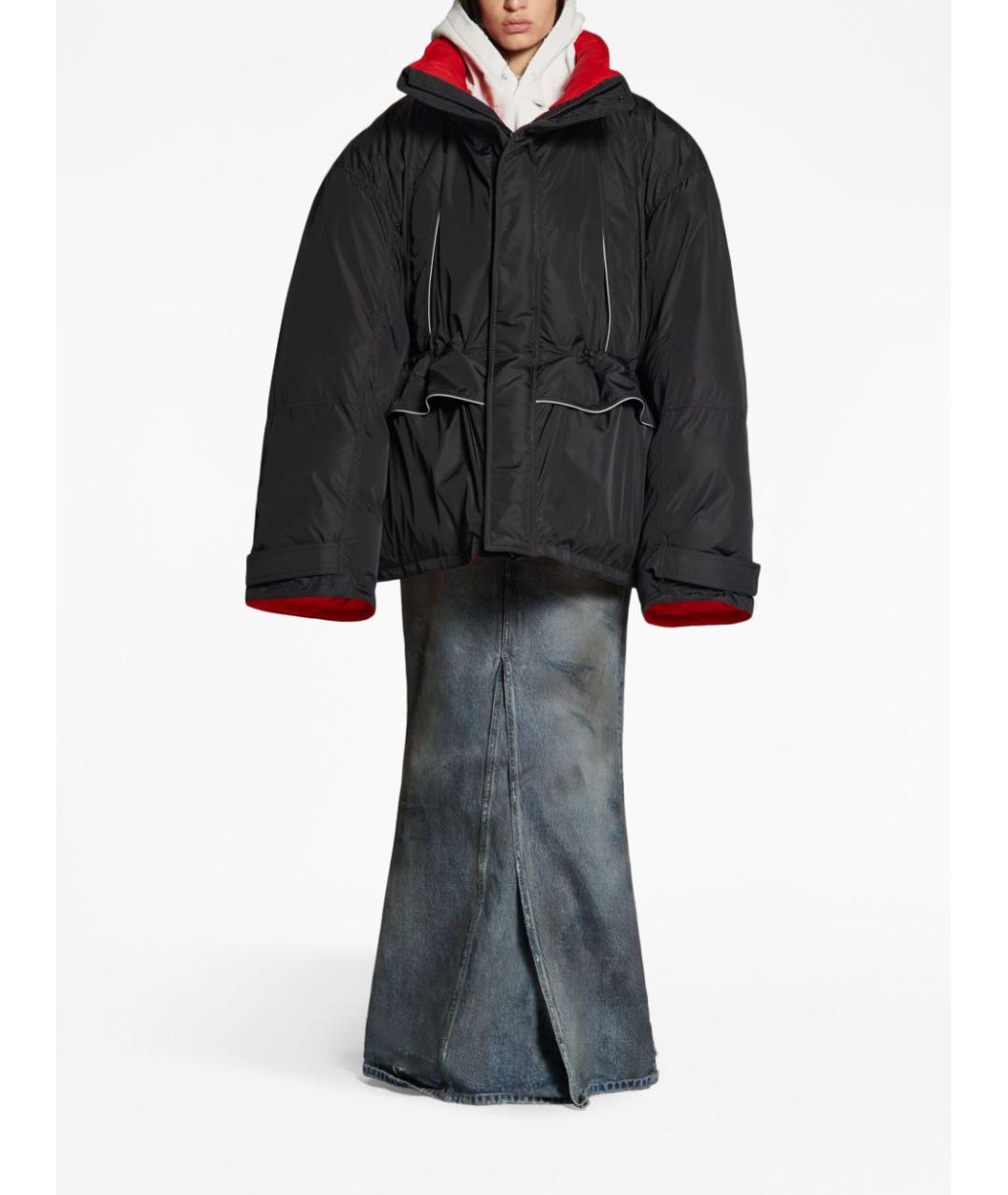 BALENCIAGA Черное синтетическое пальто, фото 3