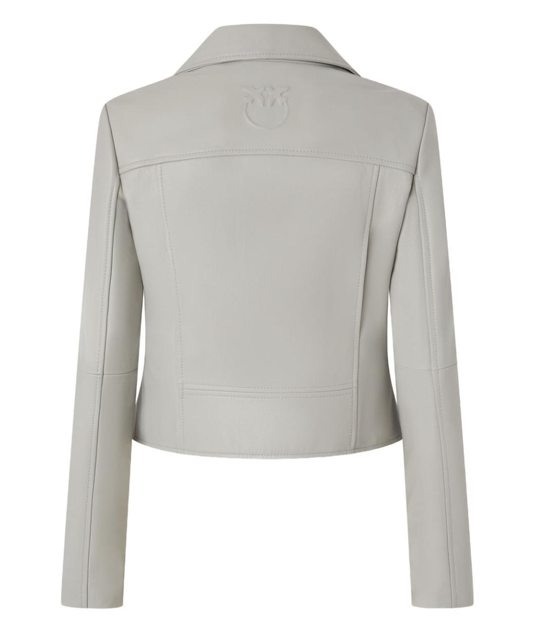 PINKO Серая кожаная куртка, фото 2