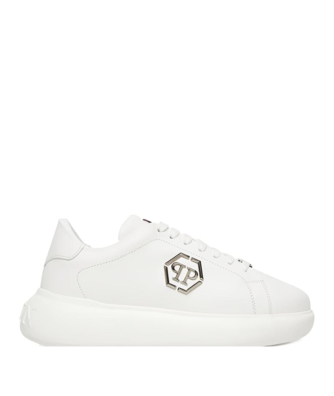 PHILIPP PLEIN Белые низкие кроссовки / кеды, фото 4