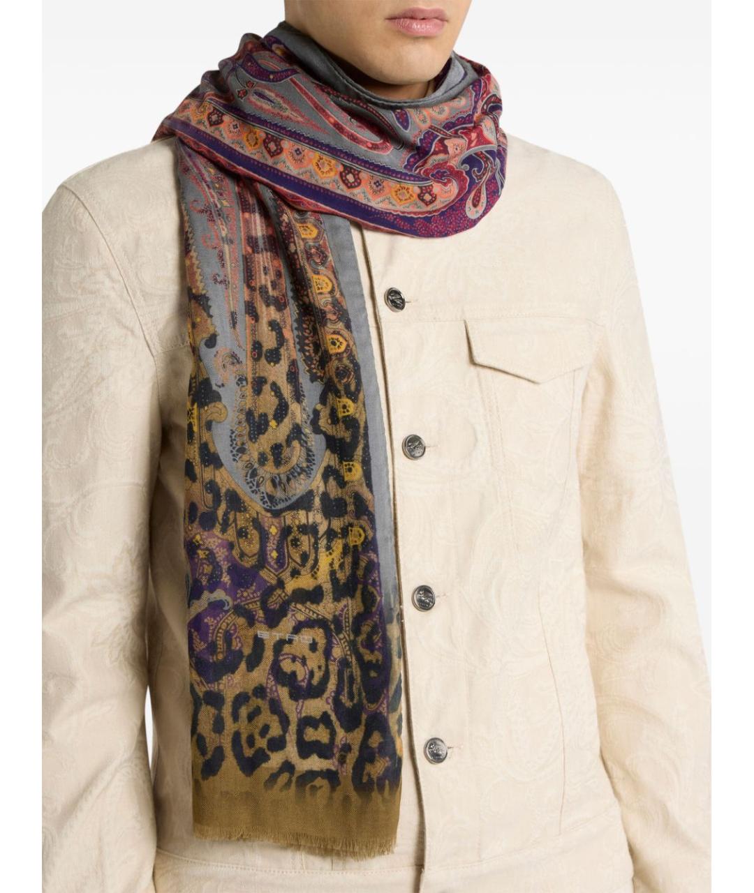 ETRO Мульти шерстяной шарф, фото 3