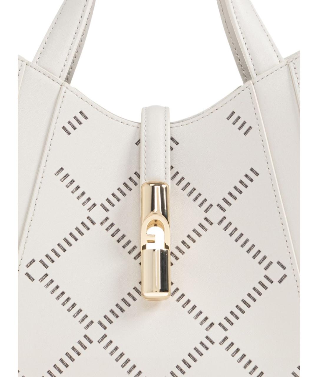 FURLA Белая кожаная сумка тоут, фото 6