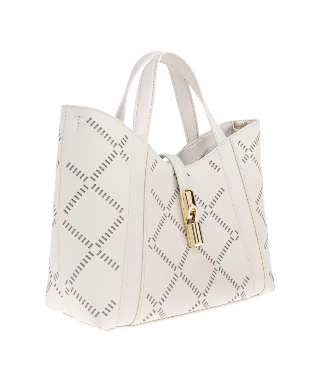 FURLA Белая кожаная сумка тоут, фото 5