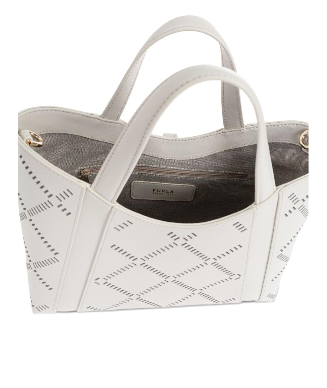 FURLA Белая кожаная сумка тоут, фото 2