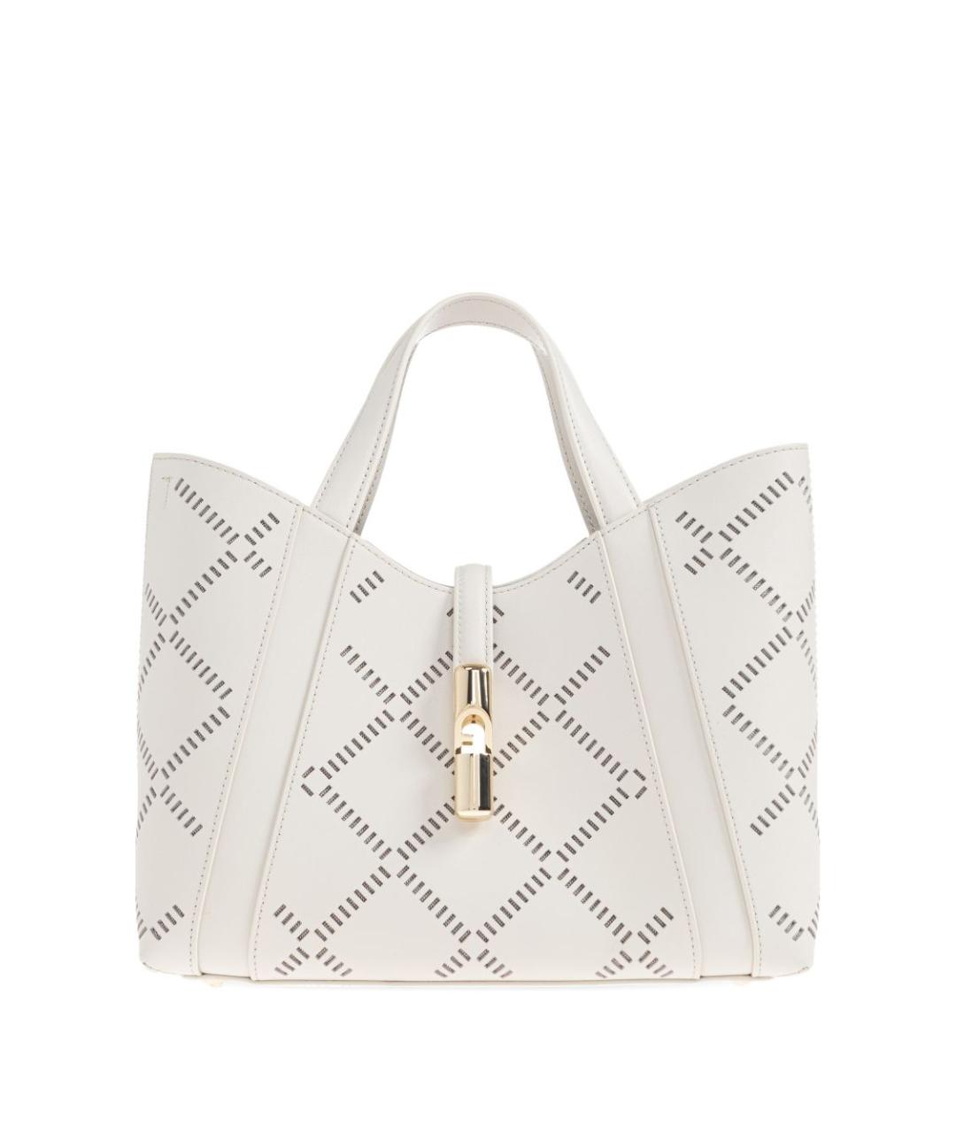FURLA Белая кожаная сумка тоут, фото 1