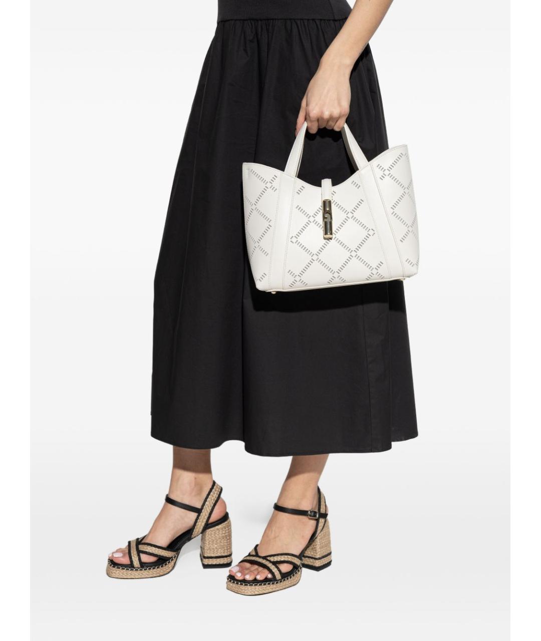 FURLA Белая кожаная сумка тоут, фото 3