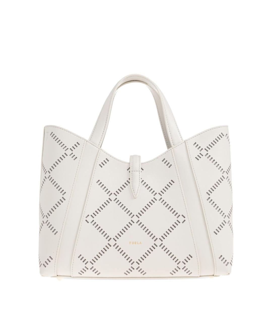 FURLA Белая кожаная сумка тоут, фото 4