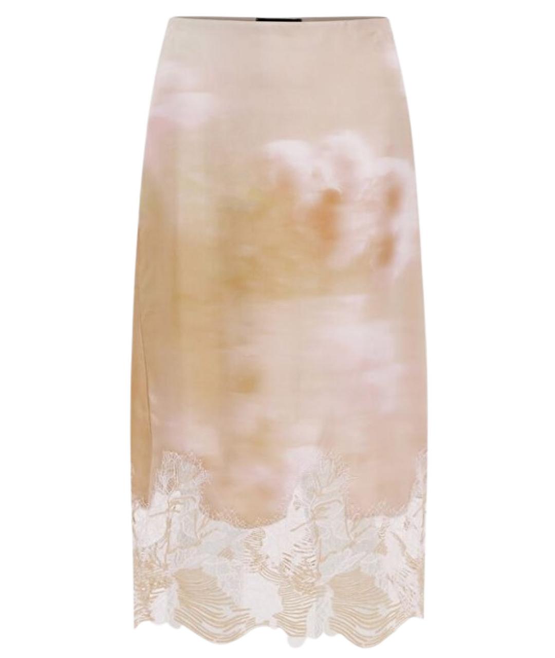 FABIANA FILIPPI Бежевая шелковая юбка миди, фото 1