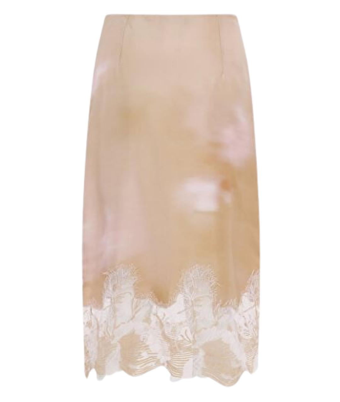 FABIANA FILIPPI Бежевая шелковая юбка миди, фото 2