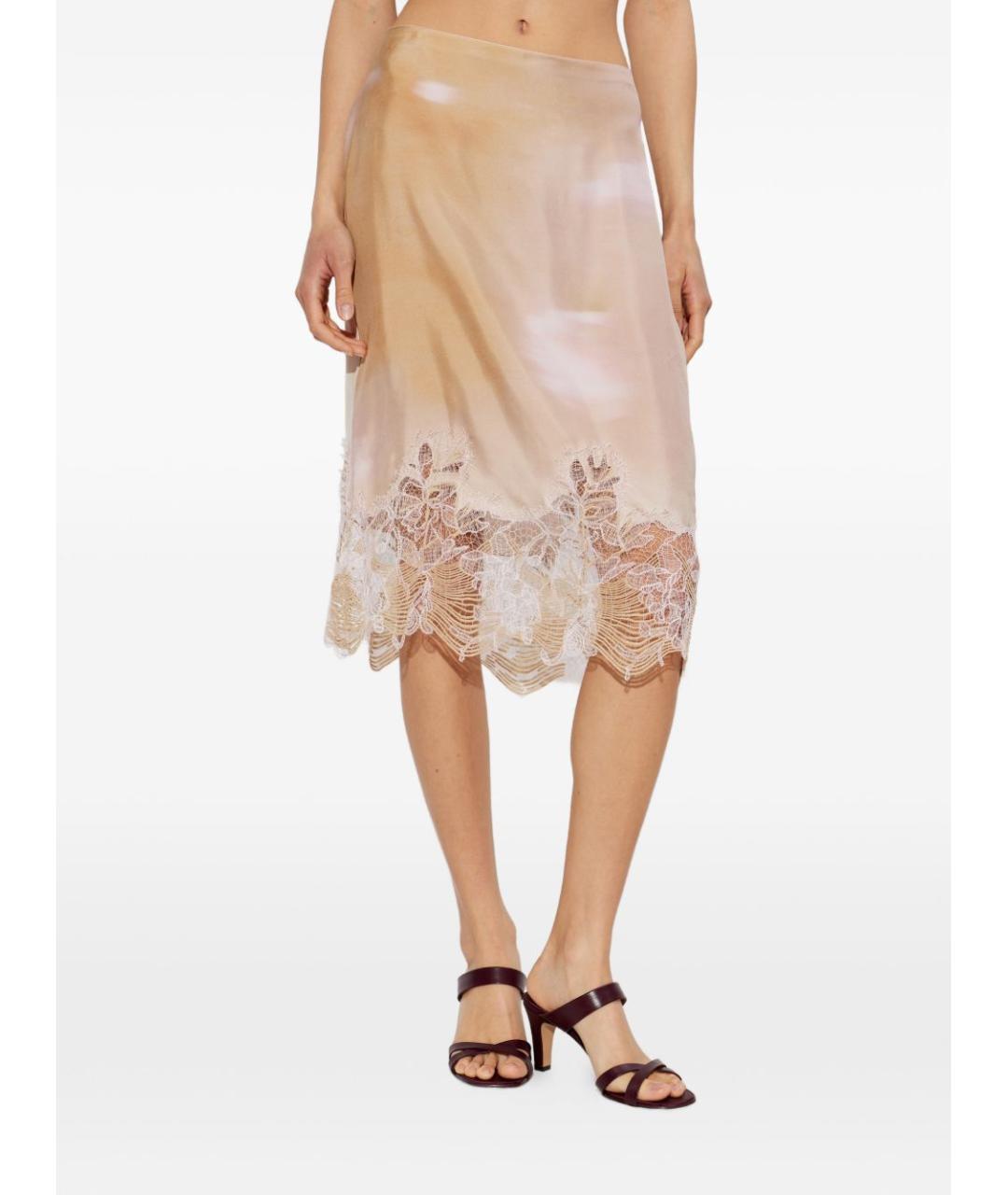 FABIANA FILIPPI Бежевая шелковая юбка миди, фото 7