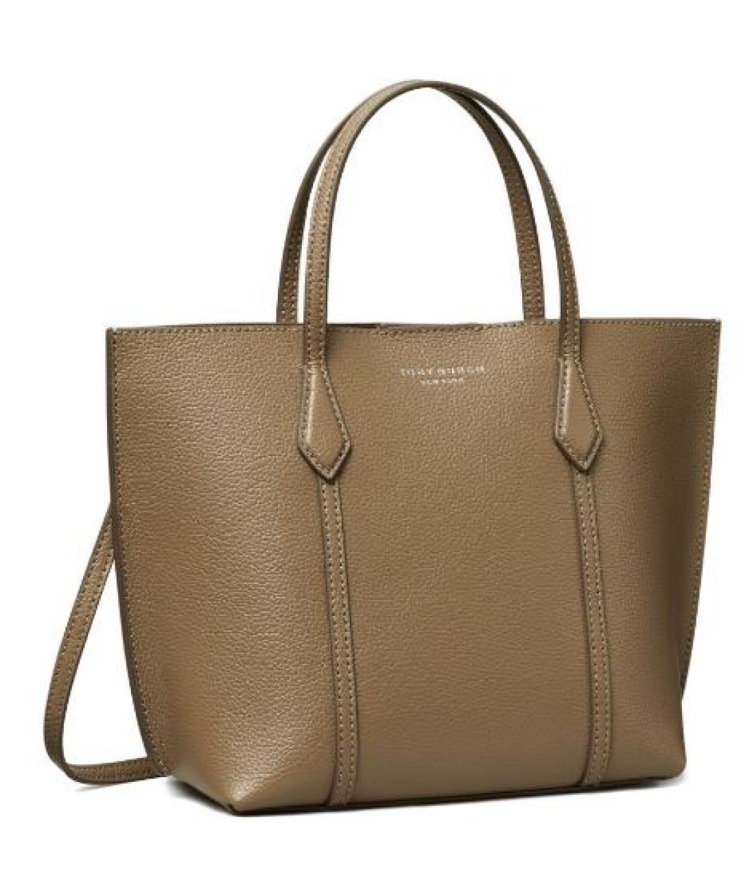 TORY BURCH Бежевая кожаная сумка тоут, фото 2