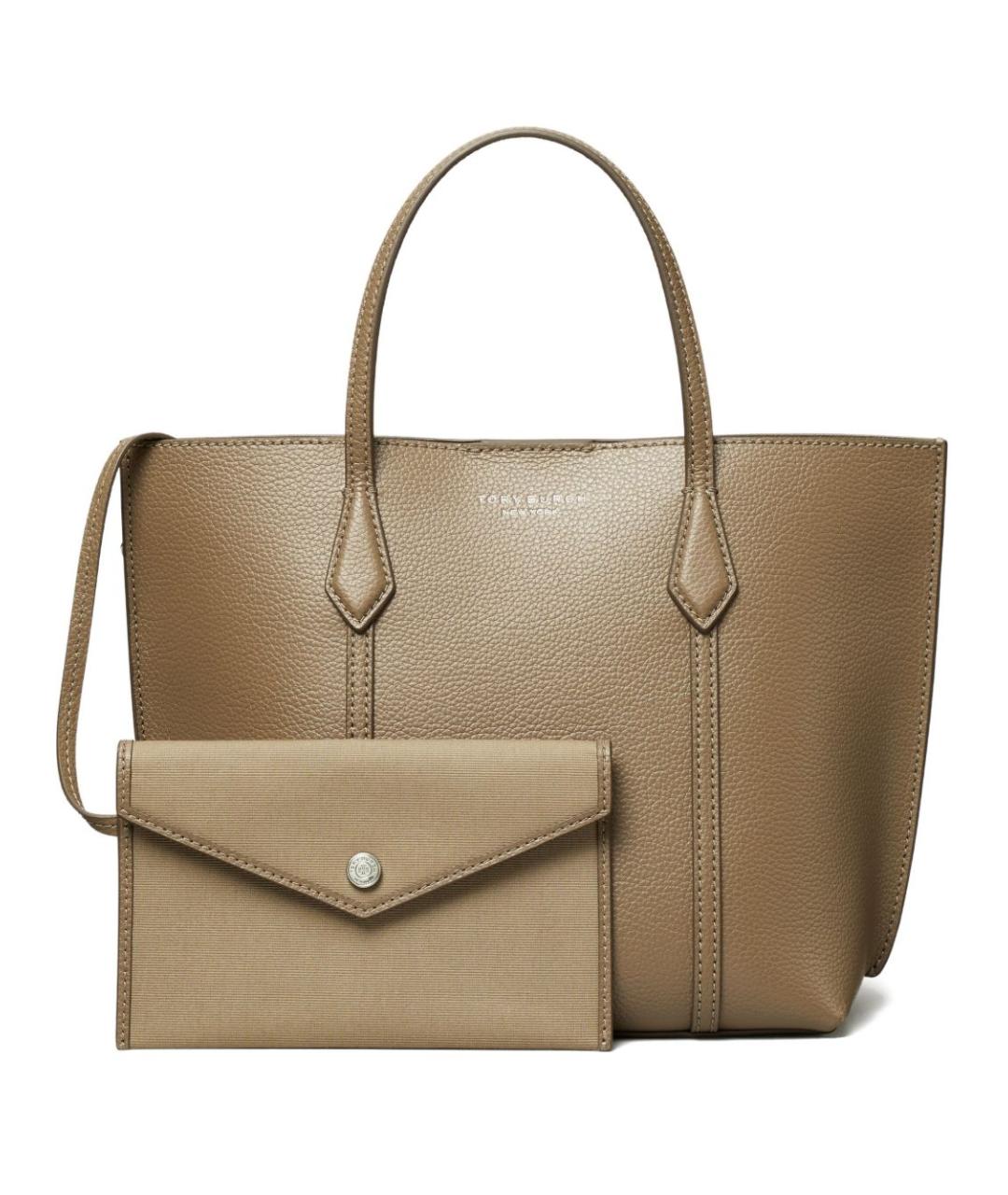 TORY BURCH Бежевая кожаная сумка тоут, фото 3