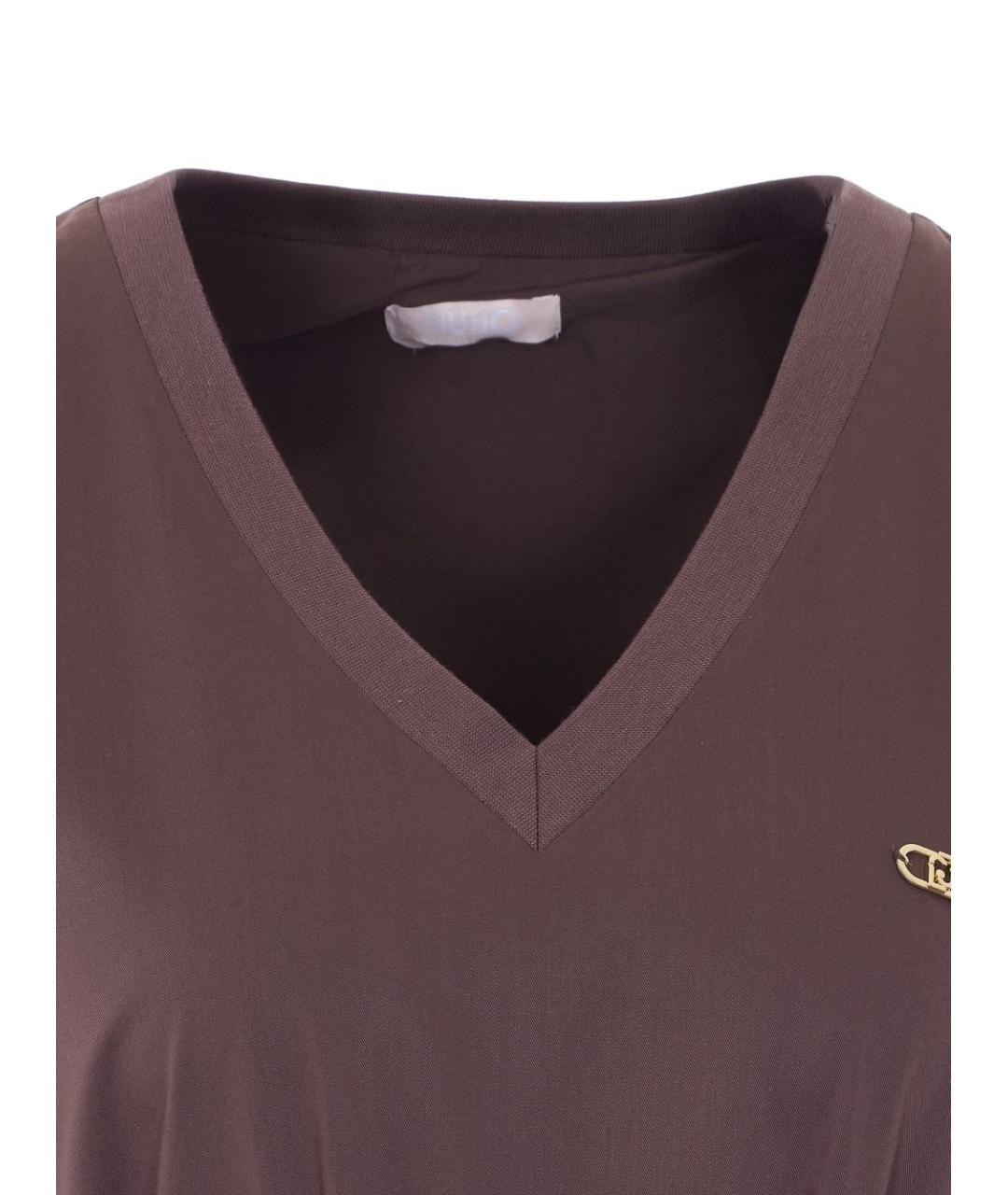 LIU JO Коричневое полиэстеровое повседневное платье, фото 4