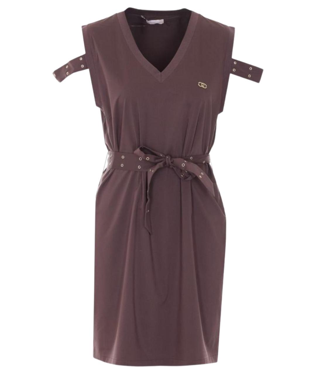 LIU JO Коричневое полиэстеровое повседневное платье, фото 1