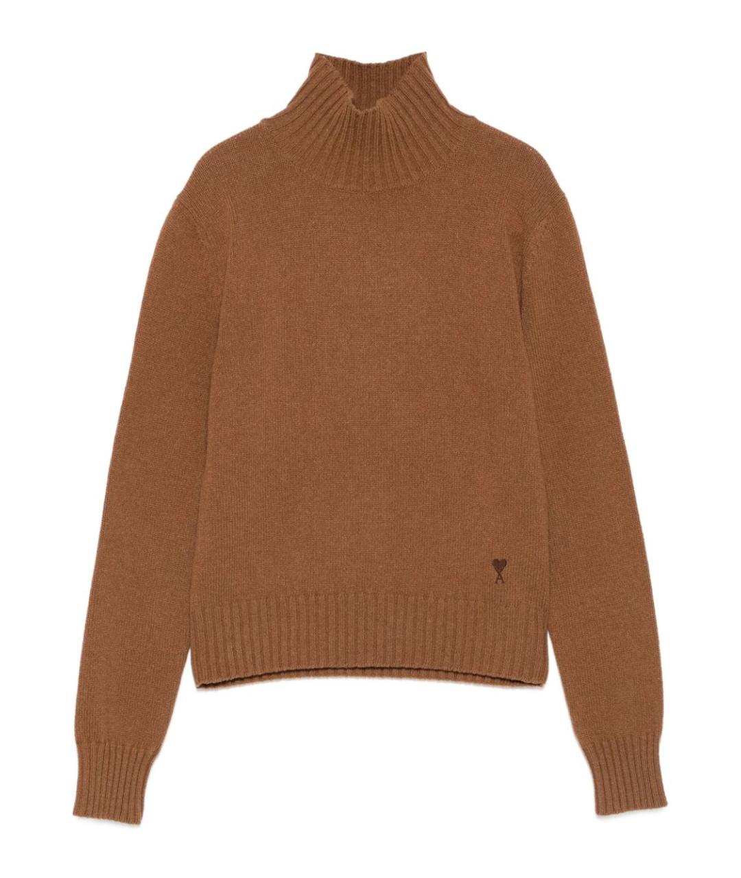 Ami Paris Коричневая кашемировая водолазка, фото 1