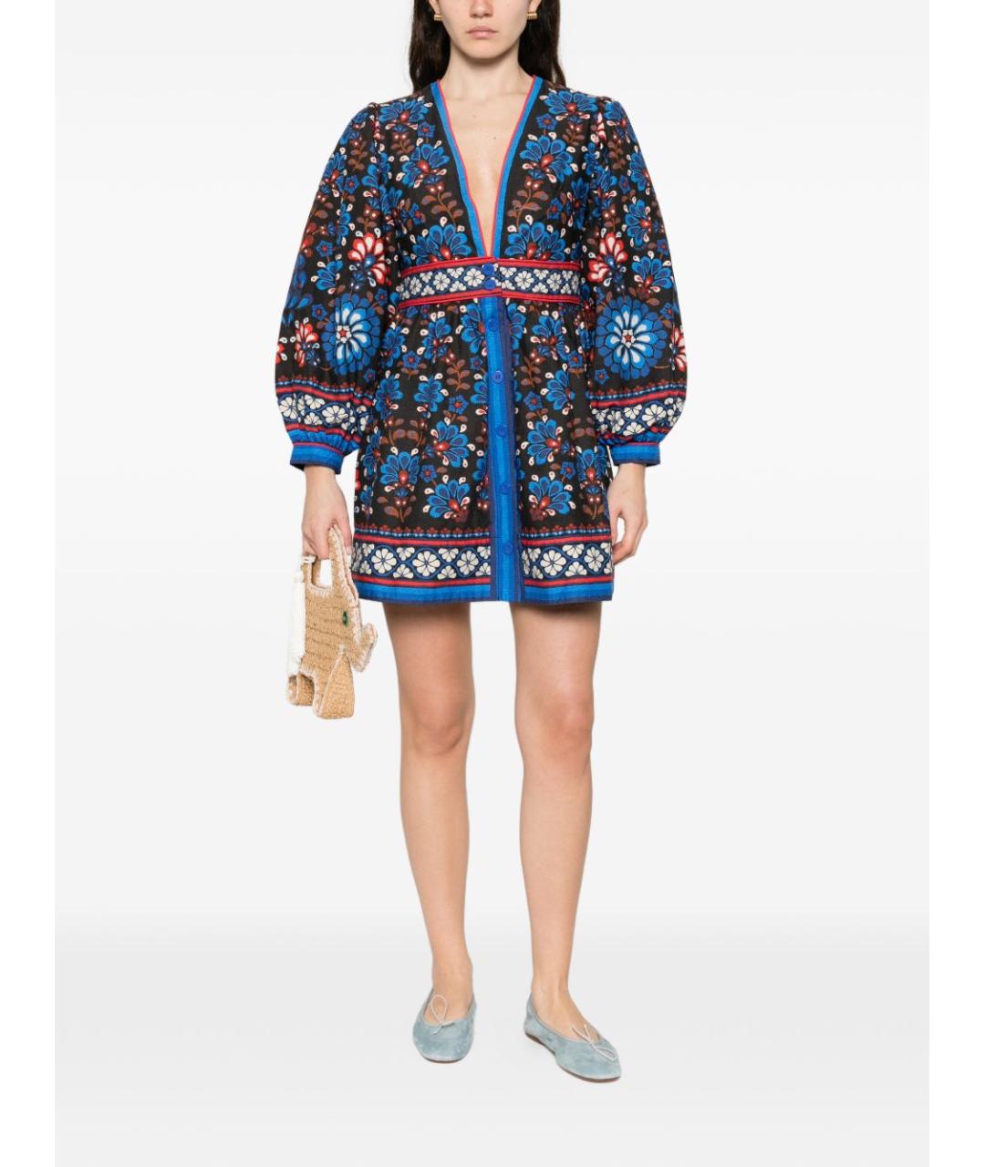 FARM RIO Мульти хлопковое повседневное платье, фото 4