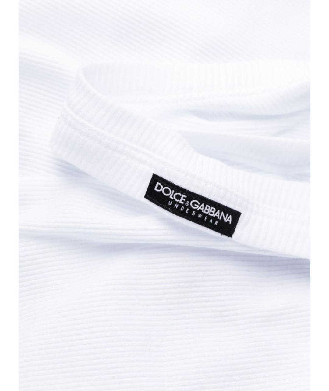DOLCE&GABBANA Белая хлопковая майка, фото 3