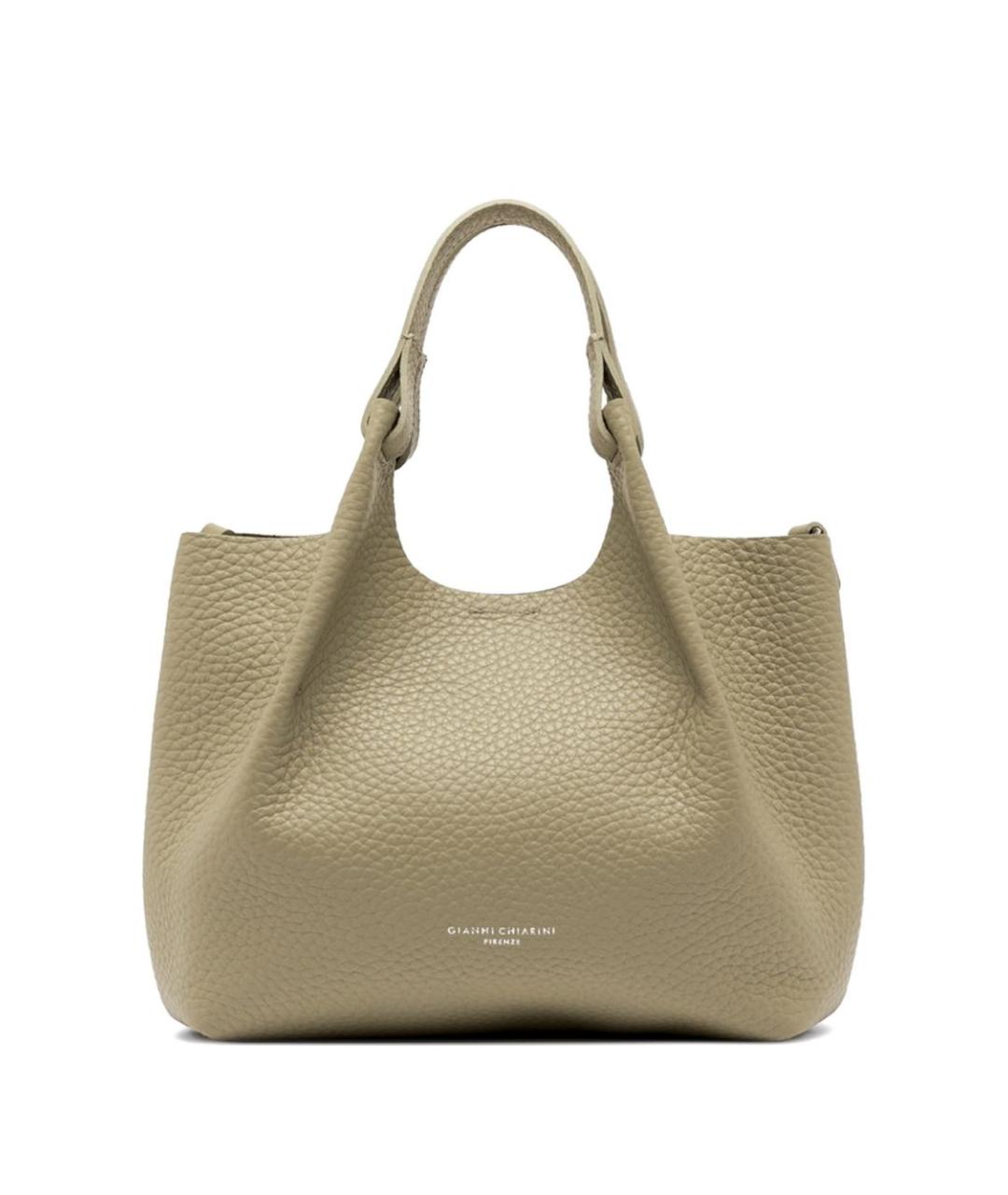 Gianni Chiarini Бежевая кожаная сумка тоут, фото 1