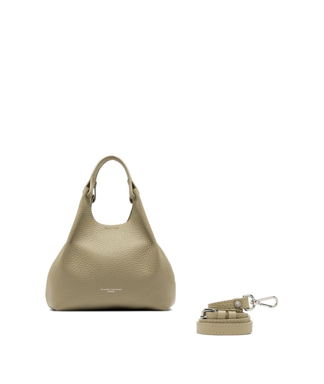 Gianni Chiarini Бежевая кожаная сумка тоут, фото 2