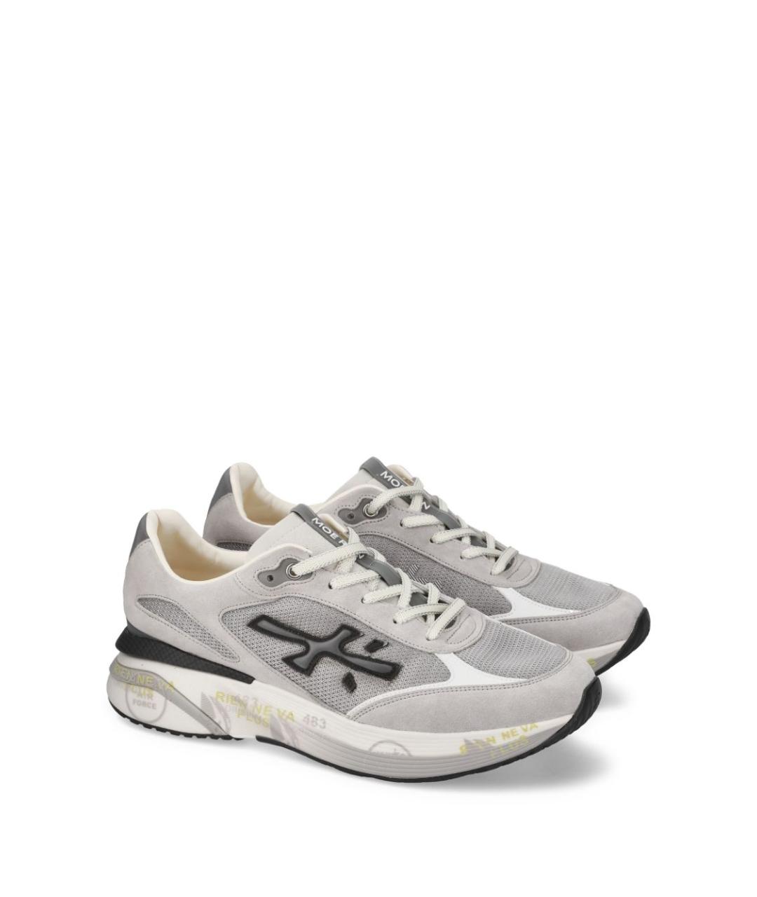 PREMIATA Серые кожаные низкие кроссовки / кеды, фото 2