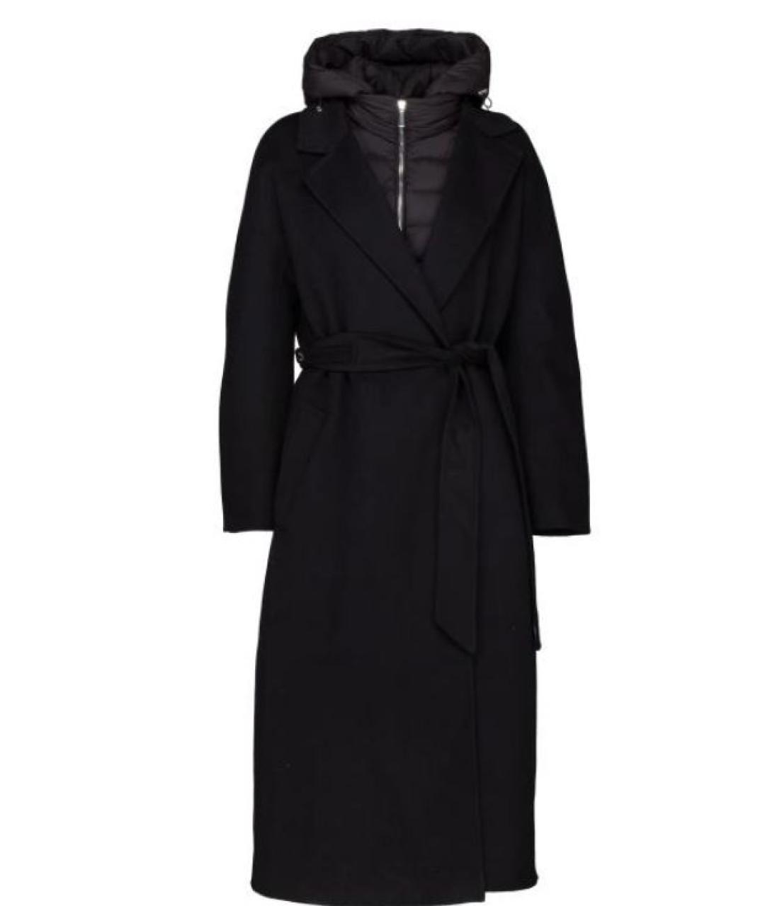 MOORER Черное шерстяное пальто, фото 1