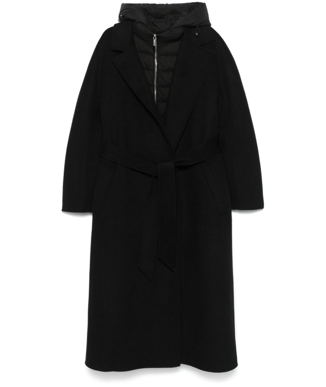 MOORER Черное шерстяное пальто, фото 2