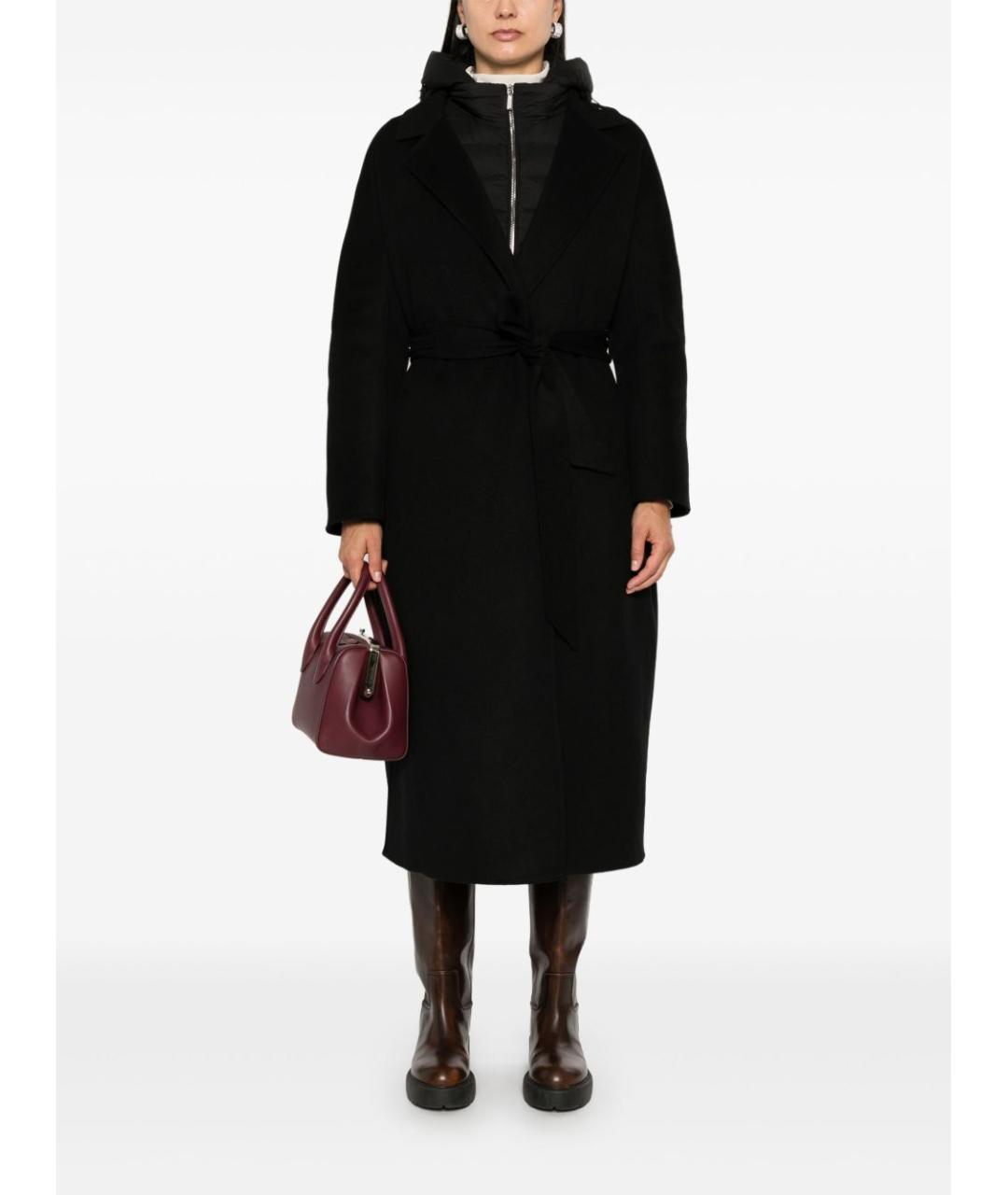 MOORER Черное шерстяное пальто, фото 7