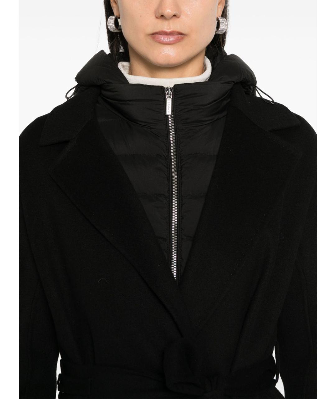 MOORER Черное шерстяное пальто, фото 5