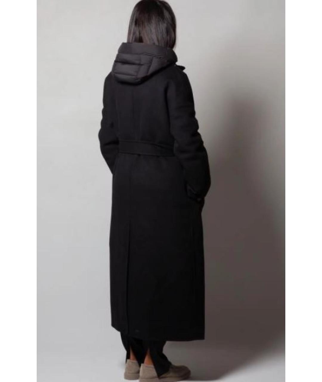 MOORER Черное шерстяное пальто, фото 3