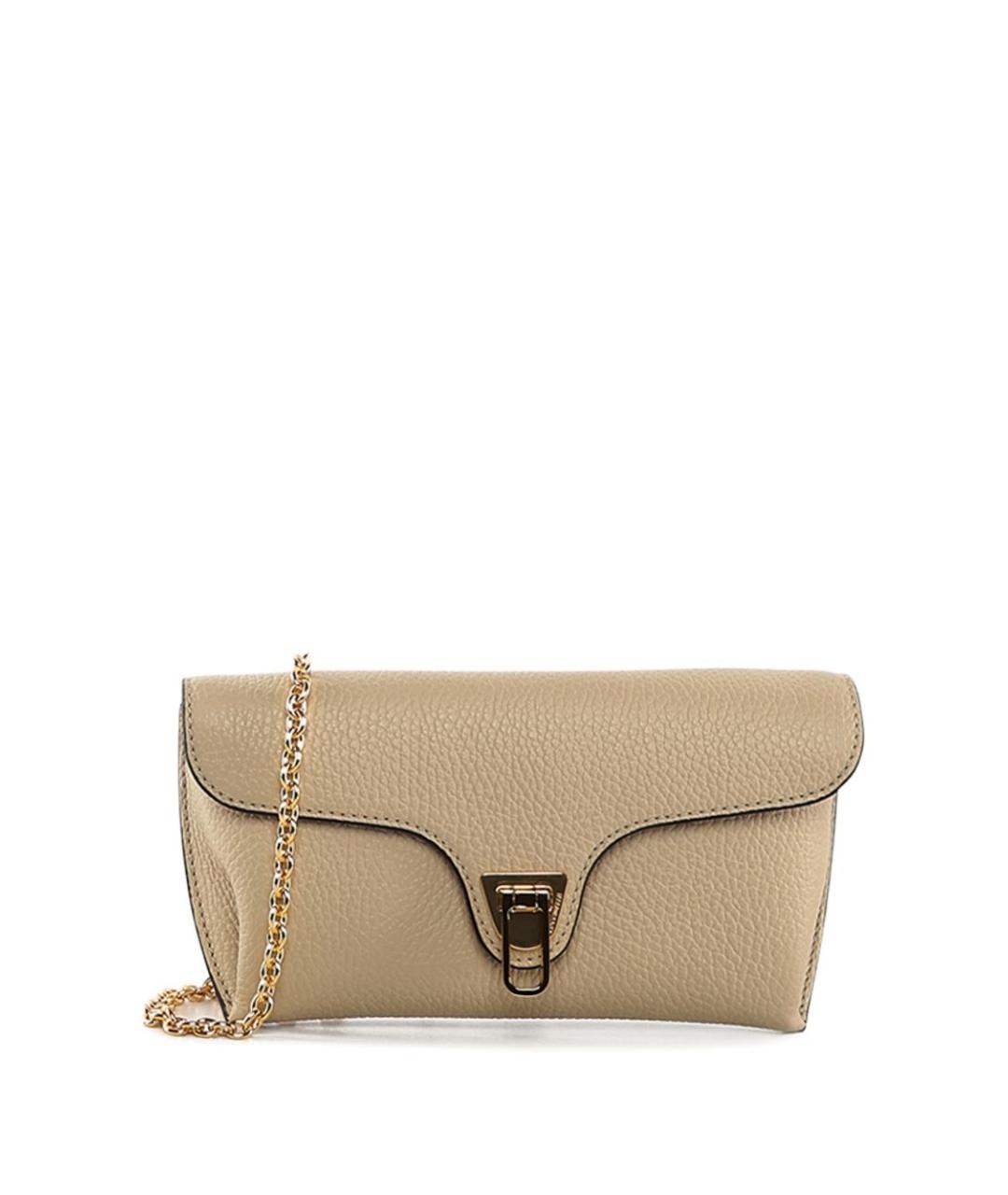 COCCINELLE Бежевая кожаная сумка тоут, фото 3