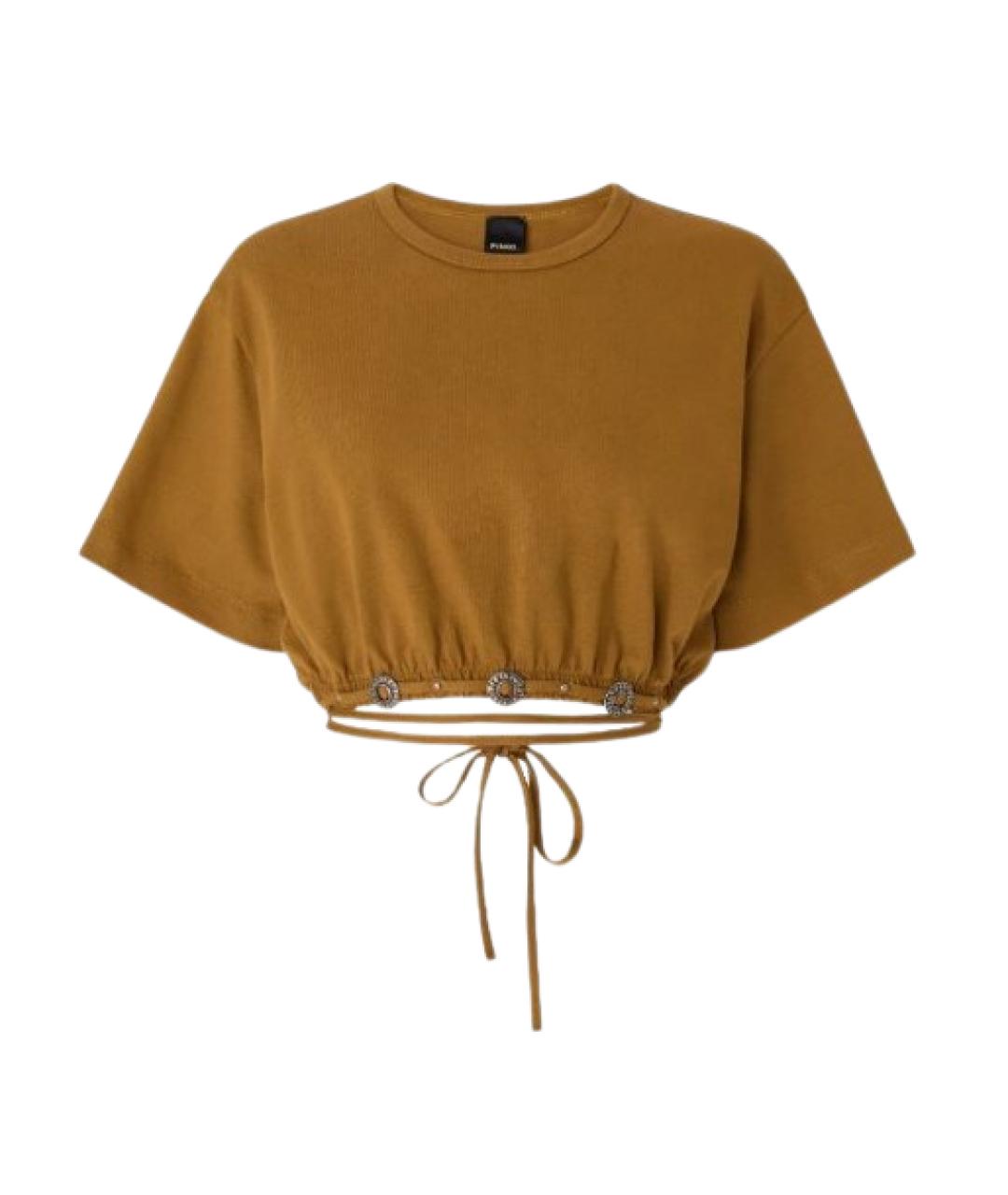 PINKO Коричневая футболка, фото 1