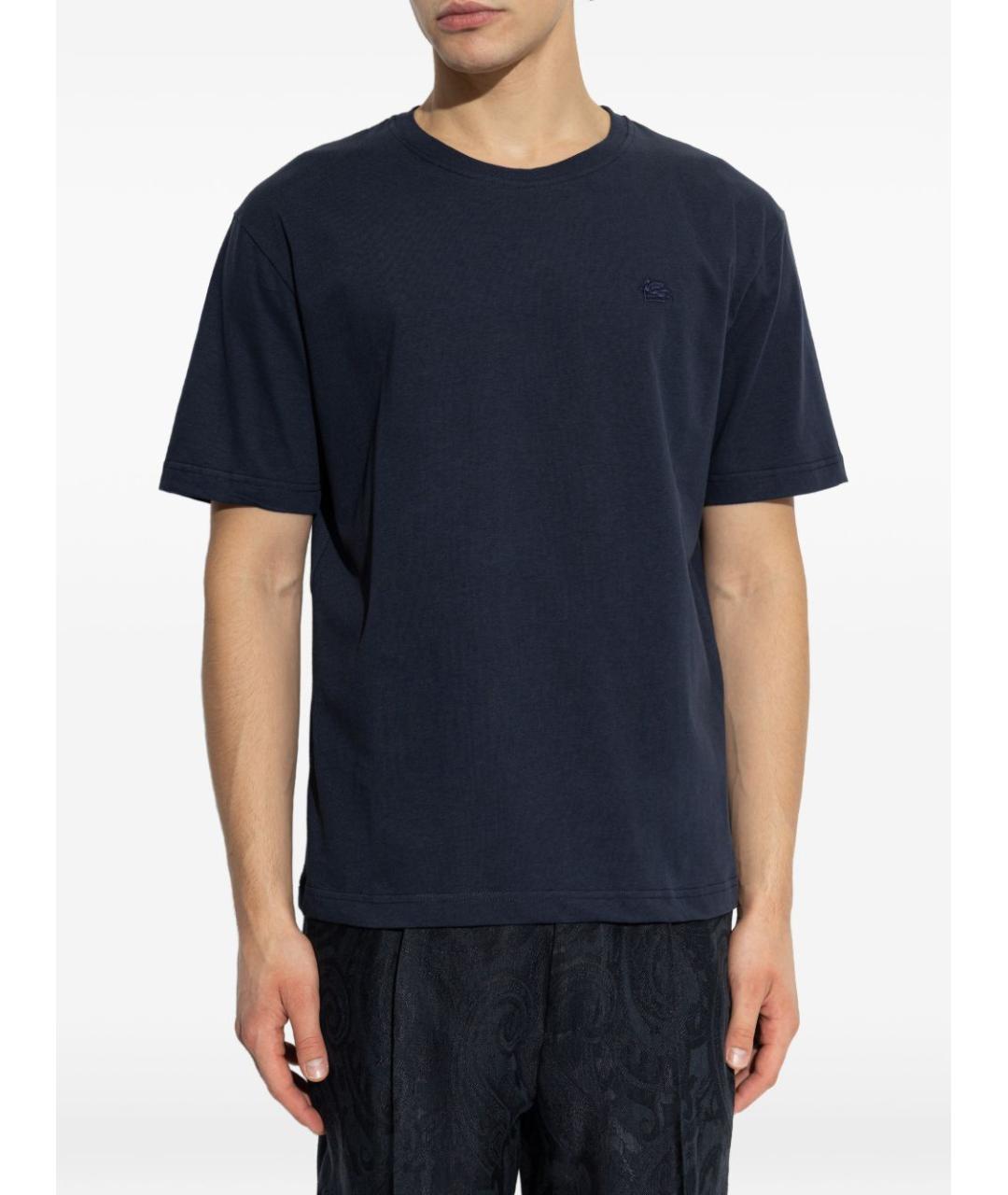 ETRO Синяя хлопковая футболка, фото 3