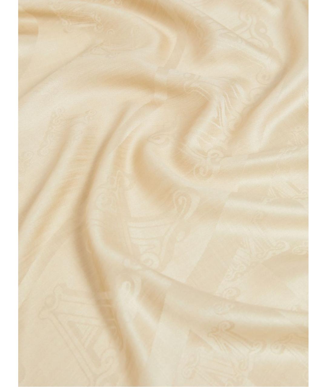 MAX MARA Бежевый шелковый шарф, фото 2