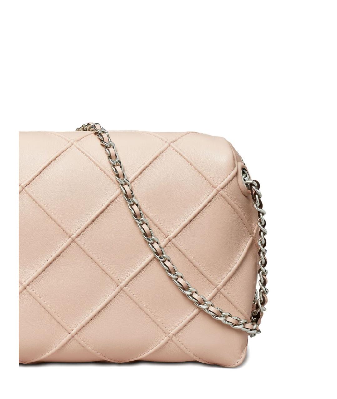 TORY BURCH Розовая кожаная сумка через плечо, фото 4