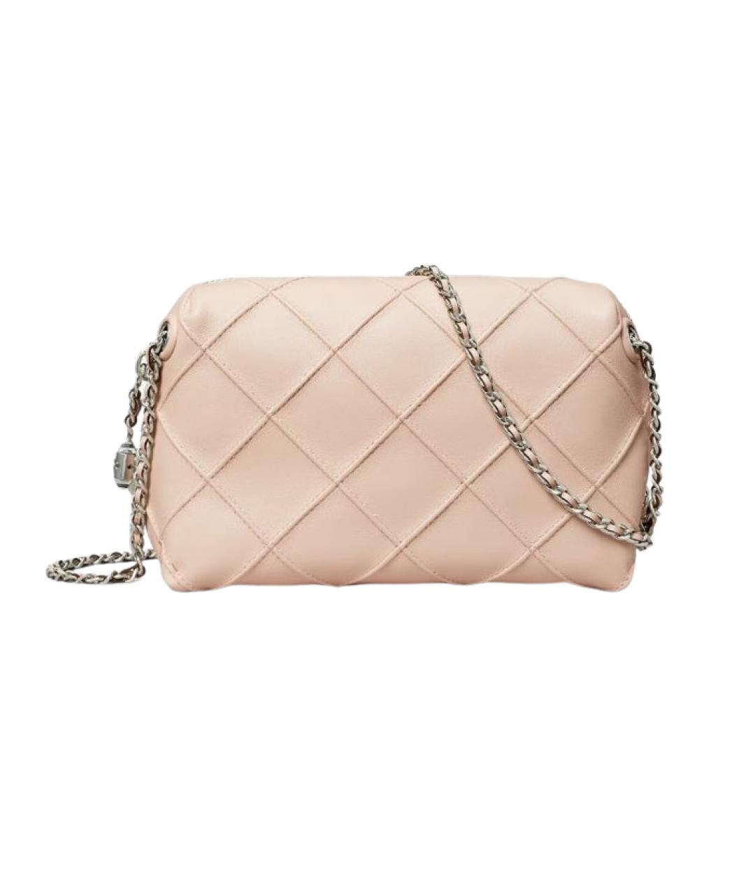 TORY BURCH Розовая кожаная сумка через плечо, фото 1