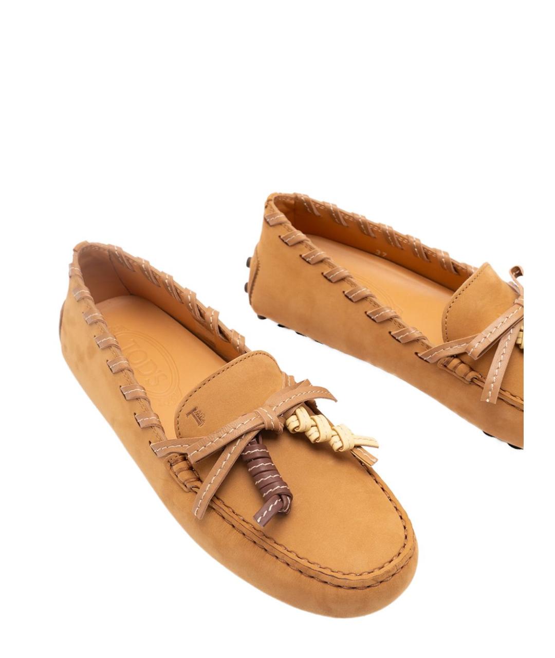 TOD'S Оранжевое замшевые мокасины, фото 3