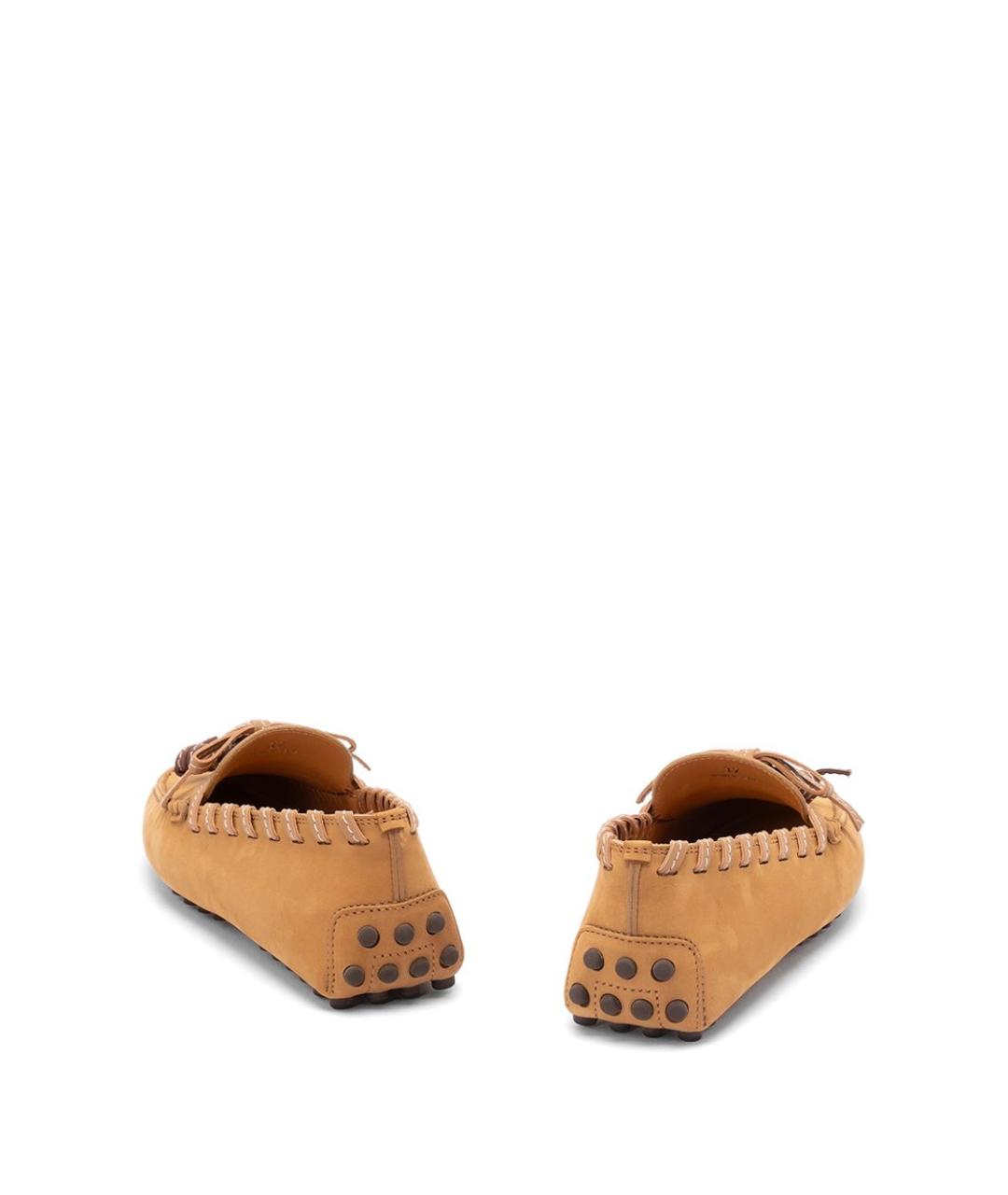 TOD'S Оранжевое замшевые мокасины, фото 4