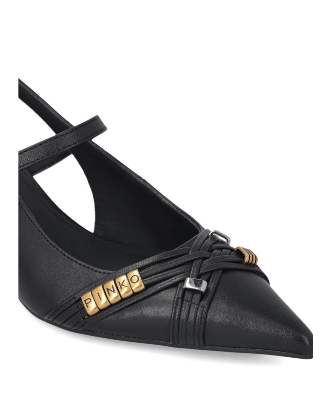 PINKO Черные кожаные туфли, фото 6