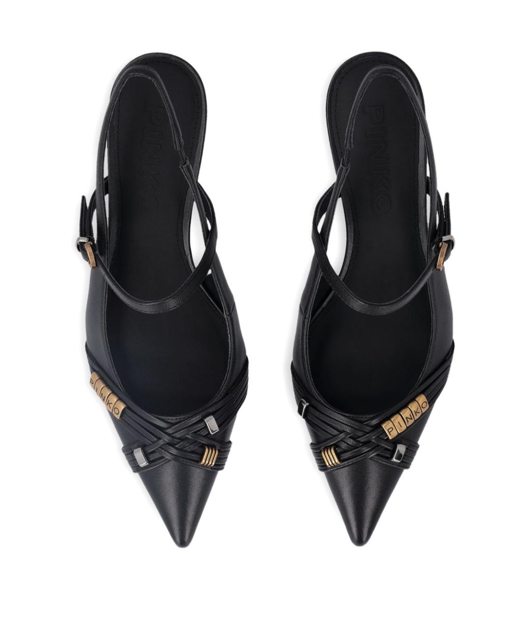 PINKO Черные кожаные туфли, фото 5