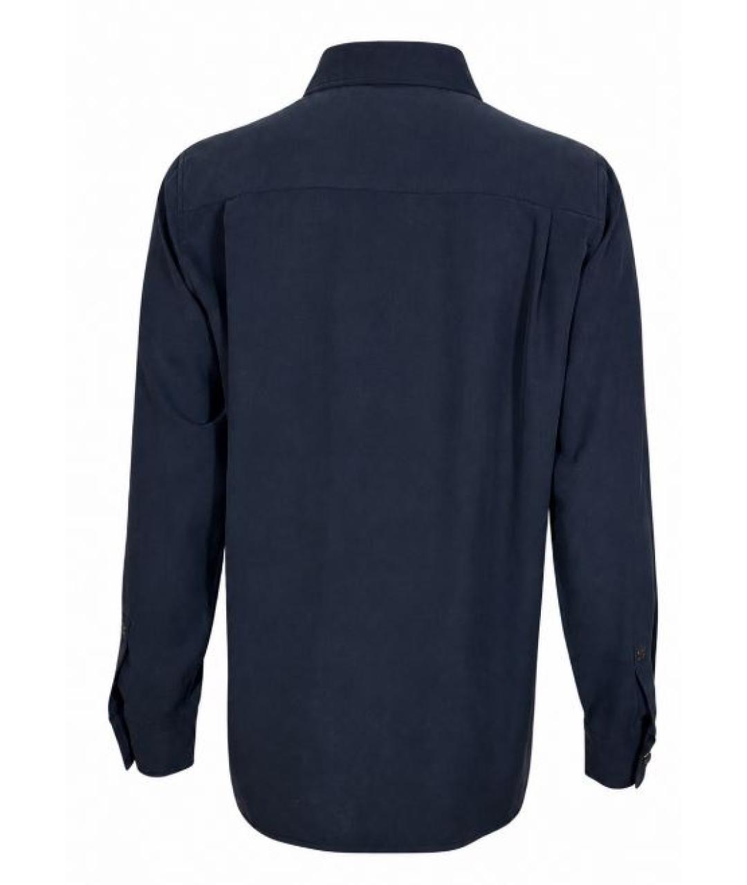 MAX MARA Темно-синяя шелковая рубашка, фото 2