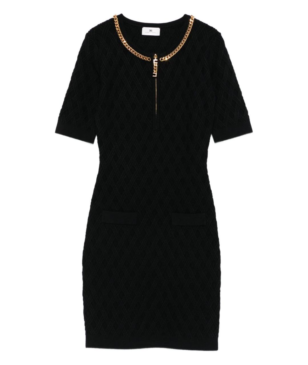 ELISABETTA FRANCHI Черное вискозное повседневное платье, фото 1