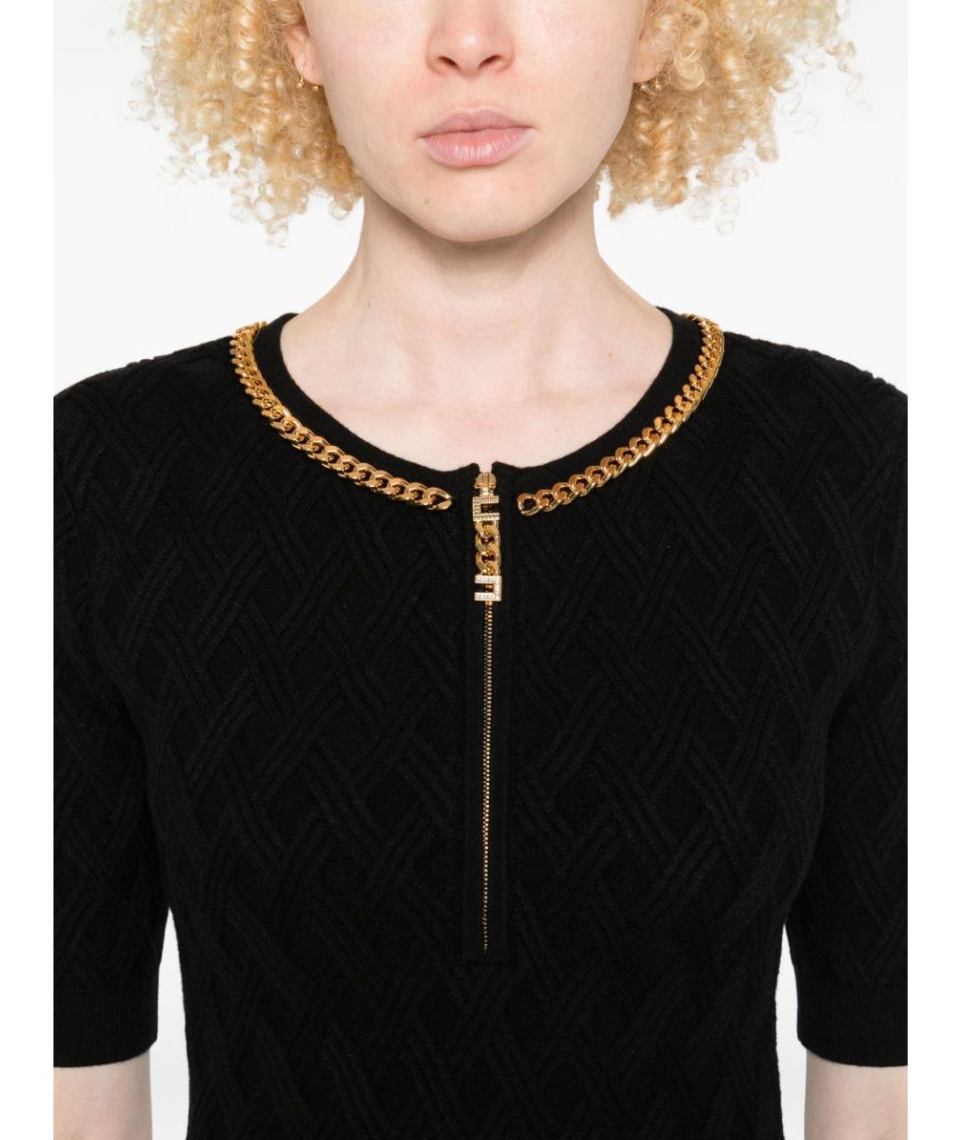 ELISABETTA FRANCHI Черное вискозное повседневное платье, фото 4