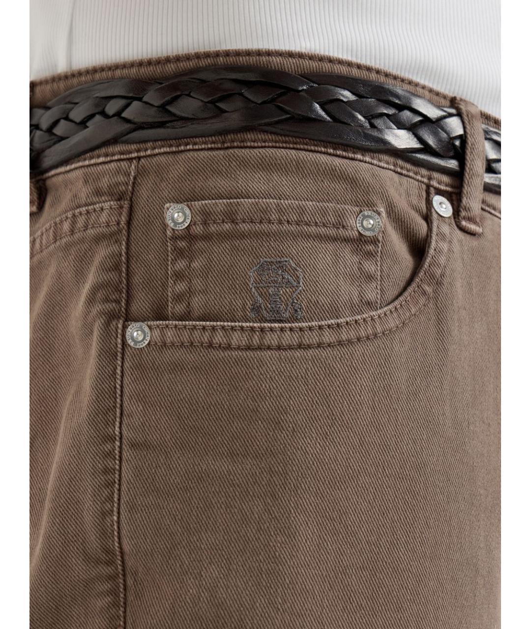 BRUNELLO CUCINELLI Коричневые повседневные брюки, фото 5