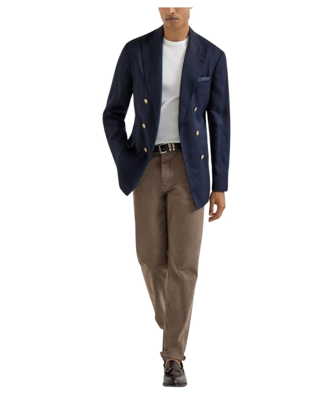 BRUNELLO CUCINELLI Коричневые повседневные брюки, фото 4