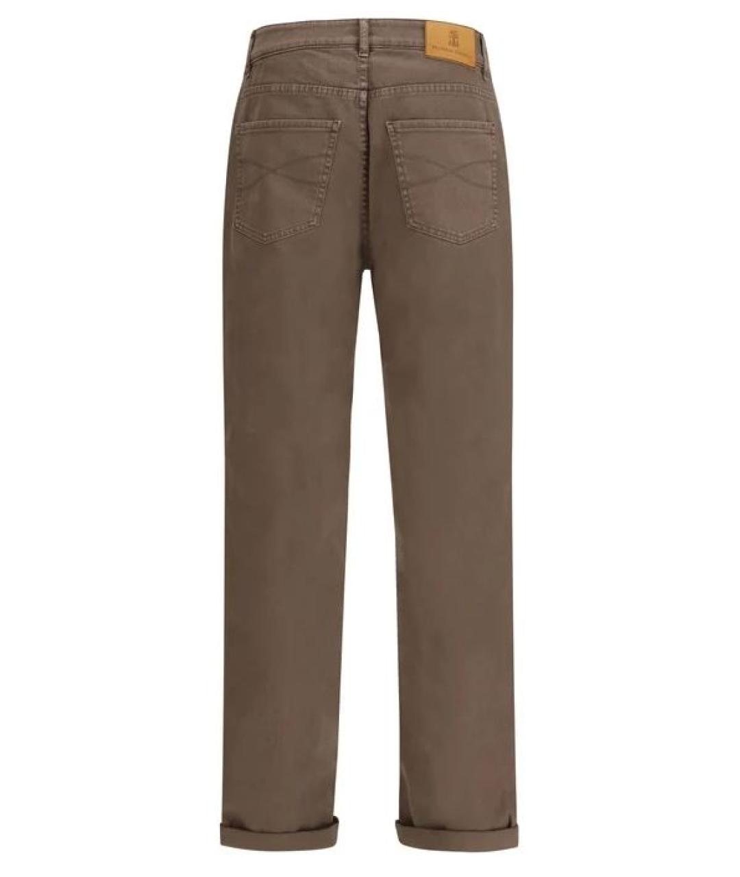 BRUNELLO CUCINELLI Коричневые повседневные брюки, фото 2