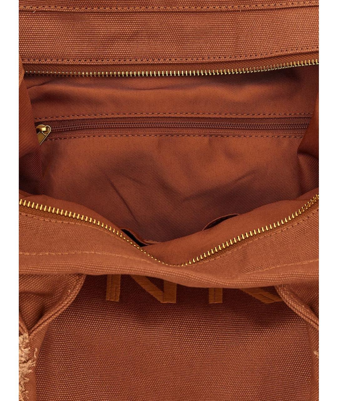 PINKO Коричневая тканевая сумка тоут, фото 3