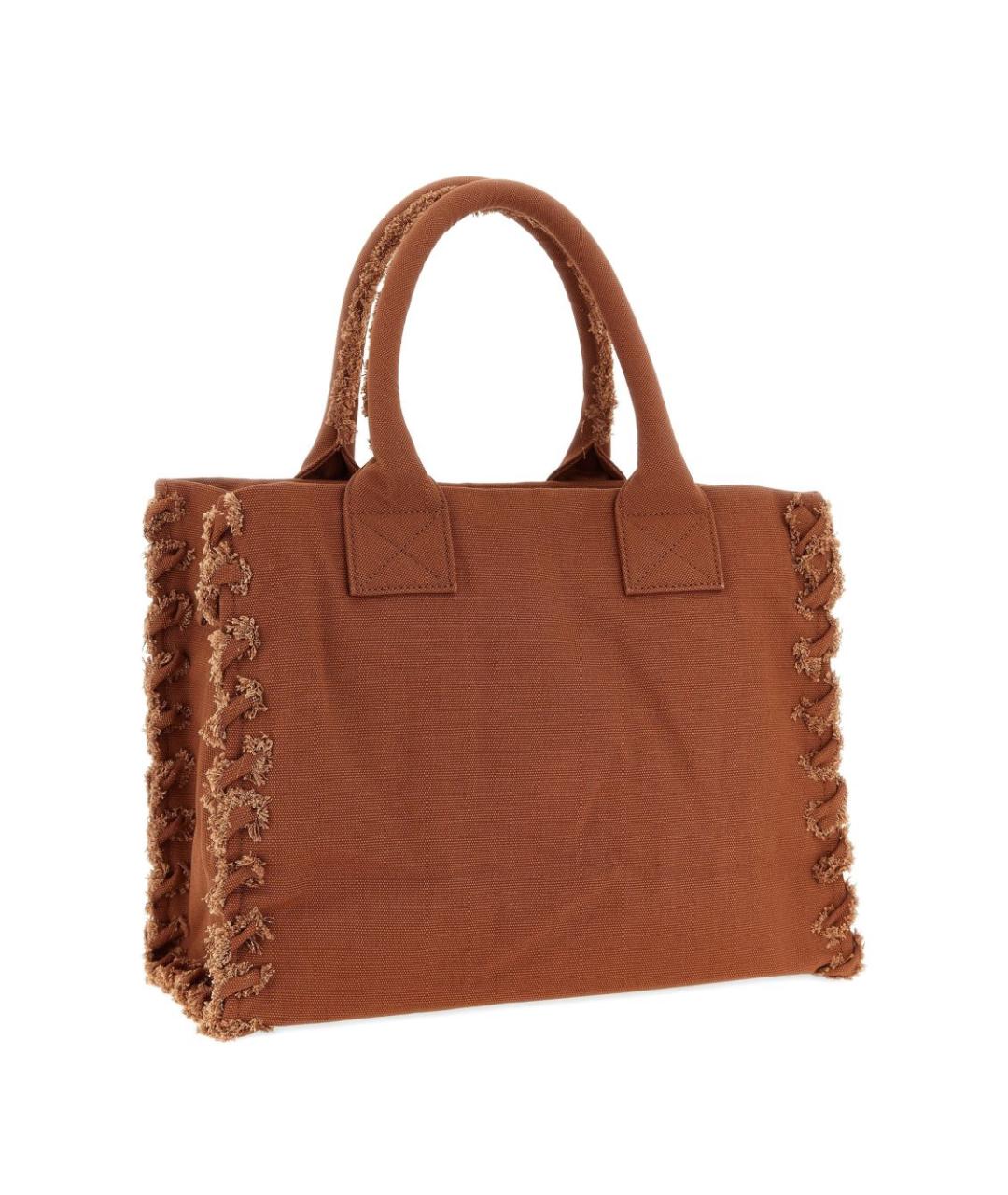 PINKO Коричневая тканевая сумка тоут, фото 5