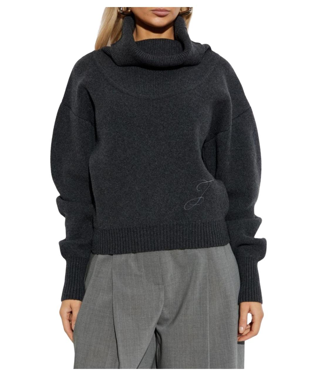 JACQUEMUS Серый шерстяной джемпер / свитер, фото 2