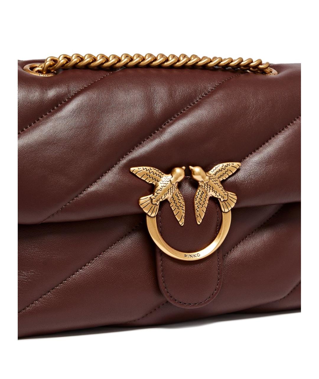 PINKO Коричневая кожаная сумка через плечо, фото 4