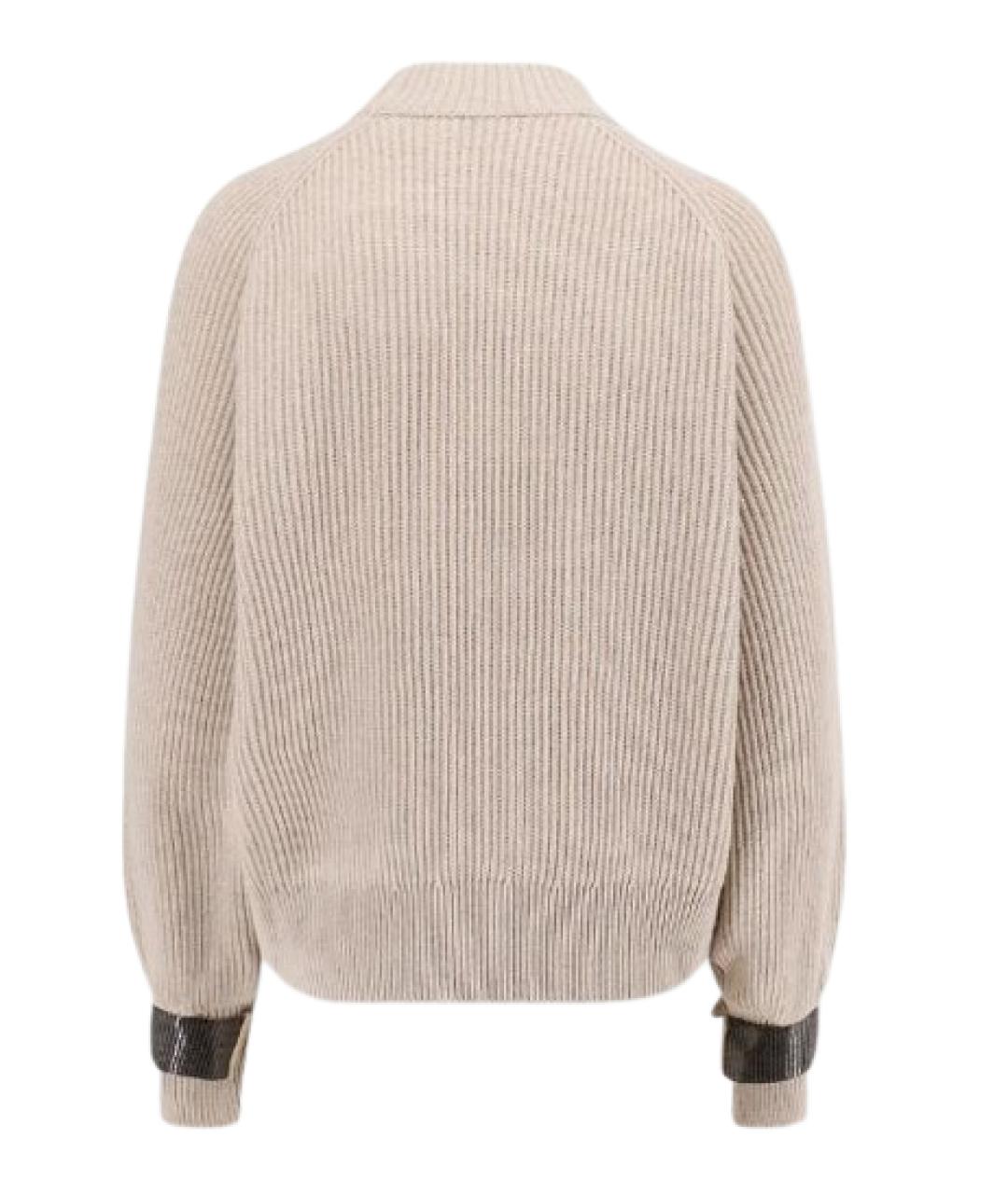 BRUNELLO CUCINELLI Бежевый кашемировый джемпер / свитер, фото 2