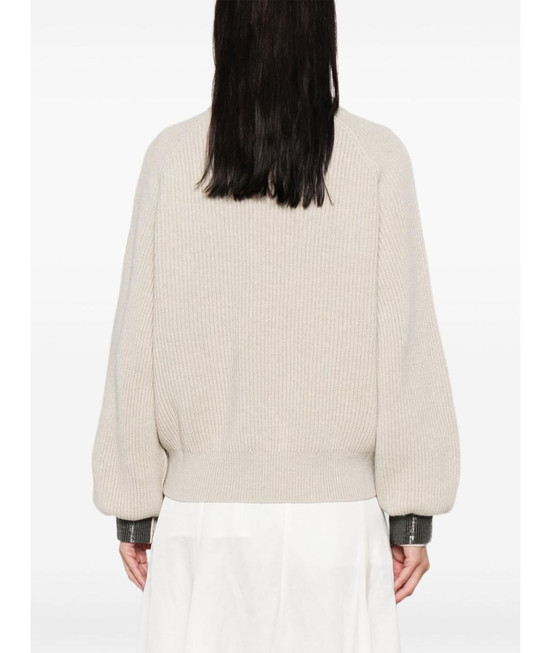 BRUNELLO CUCINELLI Бежевый кашемировый джемпер / свитер, фото 5